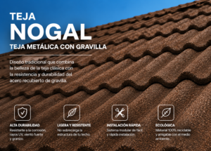 Modelo Nogal - Teja de Acero Gravillado